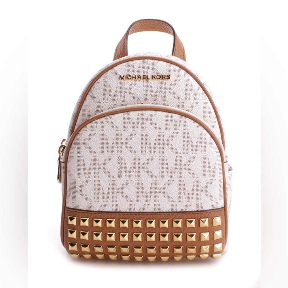 Michael KORS Monogram Canvas Abbey Extra Small Backpack Adjustable Straps